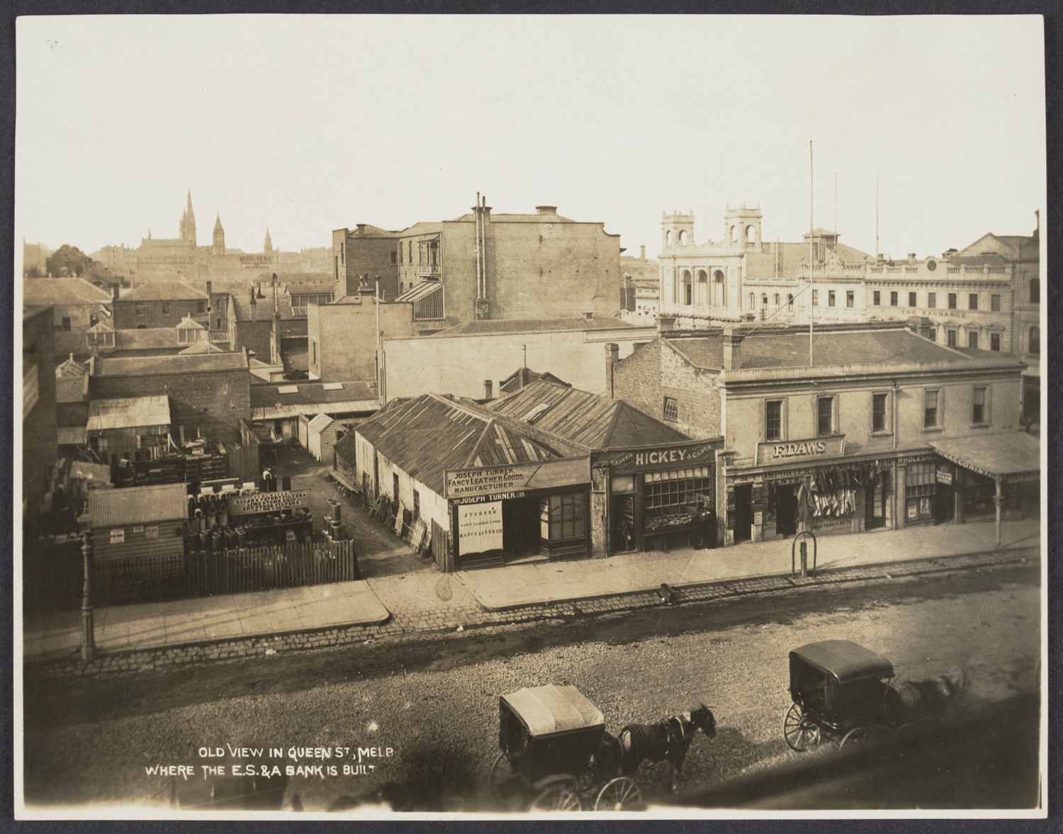 ' Studios, photographer - between 1936 and 1945 - Old view in Queen St Melb., where the E.S. & A. bank is built picture - H20719